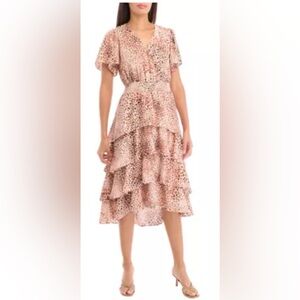 LIKE NEW Vince Camuto Animal Print Asymmetrical Hem Midi Dress XL